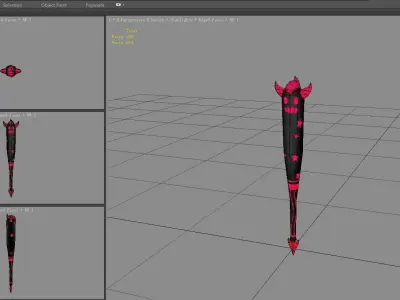 Cartoon Devil Baseball Stick Low-poly 3D model