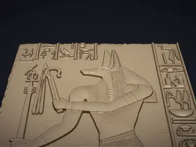 Ancient Egyptian Anubis Relief 3D print model