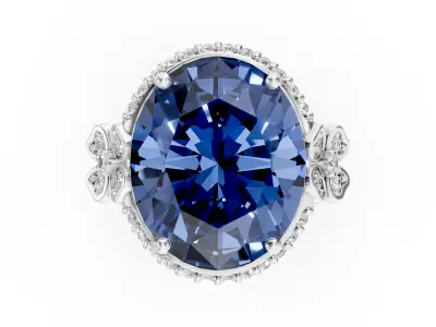 Sapphire Antique Ring 3D print model