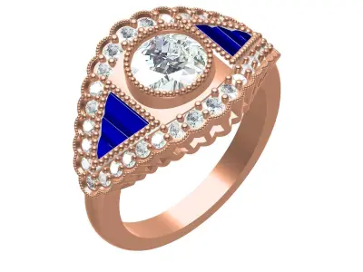 Antique Vintage Engagement ring For Men 3D print model
