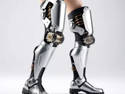 Futuristic Cybernetic Leg 3D Model 3D model purchase