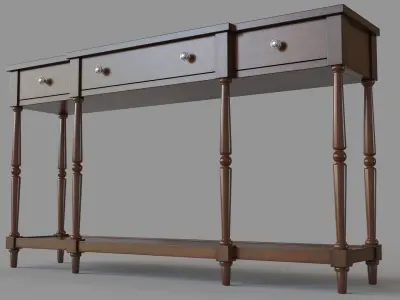 Stately Home 60 Console Antique Mahogany 3D model