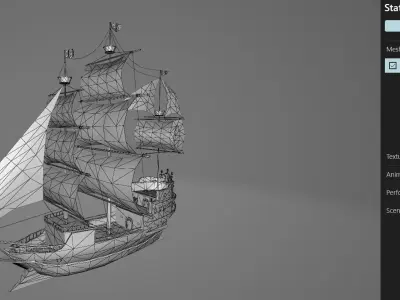 Pirate Ship 6 Low-poly 3D model