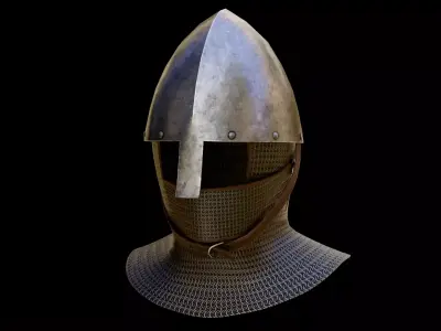 11th Century Norman Nasal Helmet- Medieval Low-poly 3D model