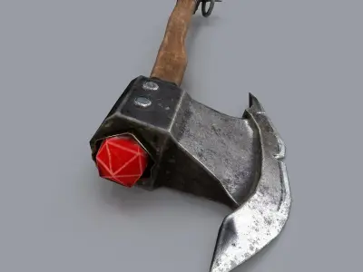 Old Dwarf axe Low-poly 3D model