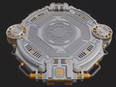 Display Stand Base Diorama Scifi Cyber Futuristic 3D print model