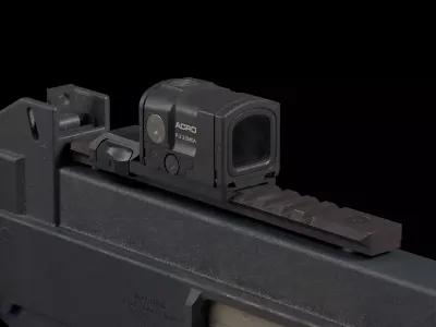 Aimpoint ACRO P2 Red Dot Sight with Reptilia Mount Low-poly 3D model