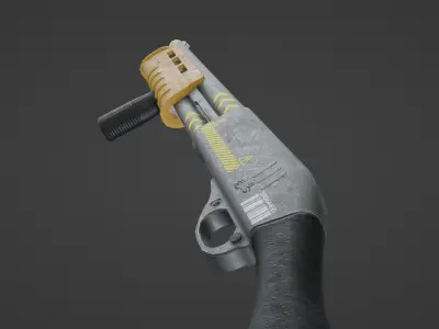 Short Tactical Shotgun Low-poly 3D model