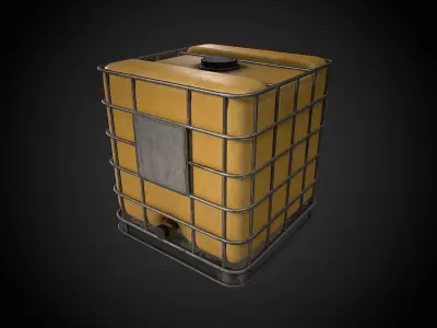 Caged IBC Tote Low-poly 3D model