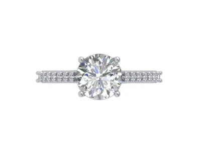 Solitaire Engagement Ring 3D print model 74
