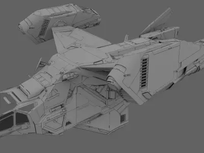 Space Ship 3D model 6