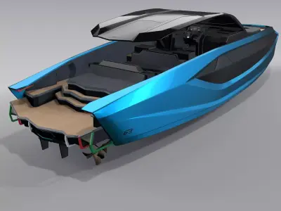 Tecnomar 63 motor yacht speedboat 3D model