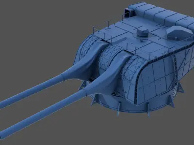 Nendo Shiki 20cm turret E 1932 - Personal license - 1-72 scale 3D print model