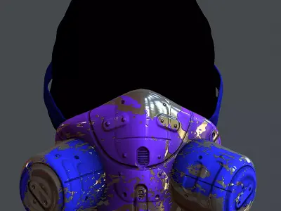Gas mask helmet 3d model scifi  Low-poly 3D model shop