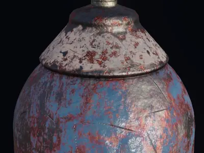 Realistic oxygen tank PBR low-poly game ready Low-poly 3D model