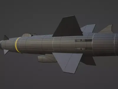 Low Poly RBS-15 Mk4 Anti-Ship Missile Game Ready Low-poly 3D model