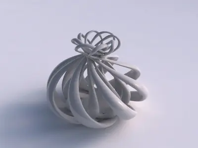Vase double twisted wide bottom with suqeezed top part squeezed 3D print model