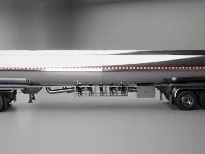 Generic Semi Truck Sleeper with Tanker Trailer 3D model