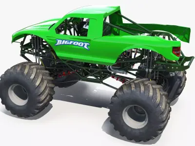 Monster Truck Bigfoot Generic Rigged 3D model purchase