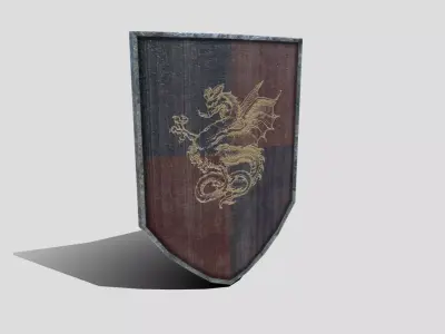 Medieval Heater Shield Low-poly 3D model