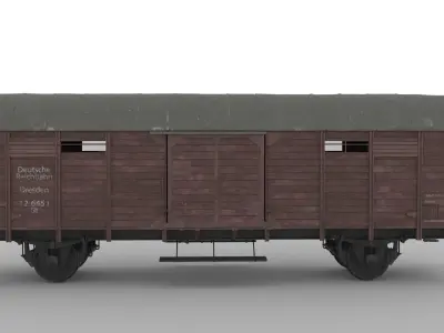 Railway wagon WW2 3D model