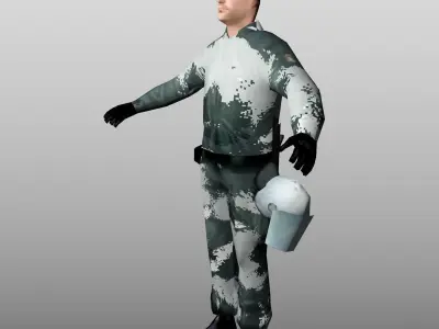 Riot Police Low Poly Low-poly 3D model