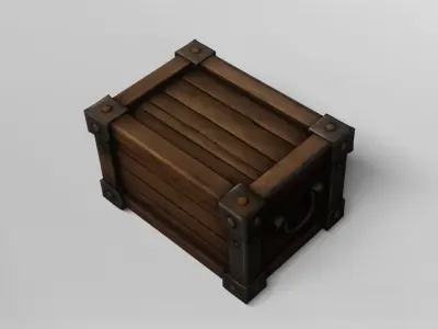 Medieval Wooden Storage Crate 3D model