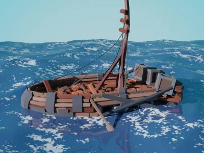 Stylized Ship-2 Low-poly 3D model