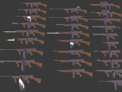 Sentinel Series Thompson SMG Low-poly 3D model