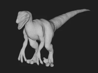 Velociraptor Low-poly 3D model order