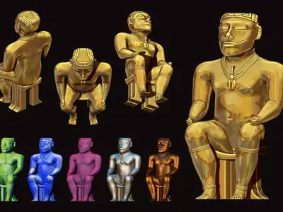 Figurine Cacique Quimbaya - Ancient Precolombian Cultures   3D print model