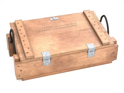Wooden Ammo Box Low-poly 3D model purchase