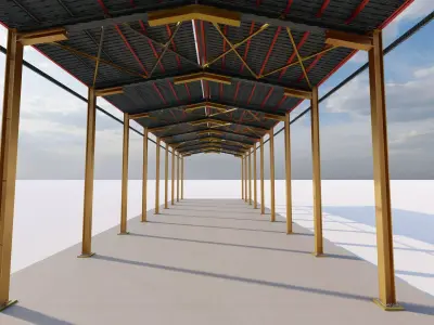 Warehouse-Warehouse Building 3D model purchase