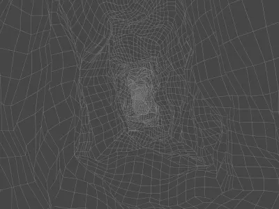 Tight underground tunnel  Low-poly 3D model