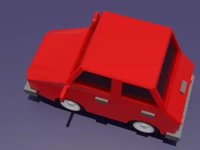 Free Low Poly Red Car 3D Model Game Ready Asset Free low-poly 3D model