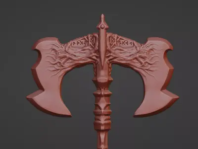 Stylized Axe for 3D Print  3D print model