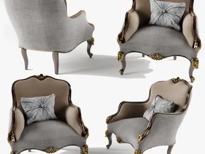 classic sofa and chair 3D Model Pack