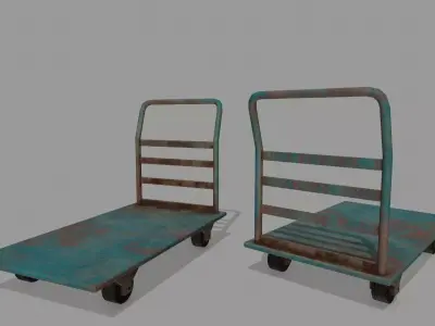 Trolley hand cart Low-poly 3D model