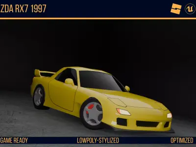 Stylized Mazda RX7 - Game Ready Low-poly 3D model