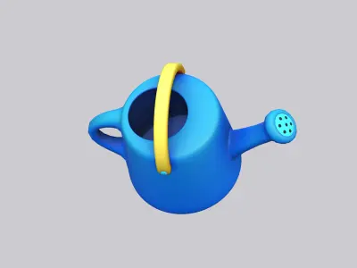 Watering Can Cartoon Low-poly 3D model