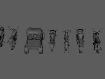 Ultimate Bike Modle Bundles - 12 Bikes Low-poly 3D model