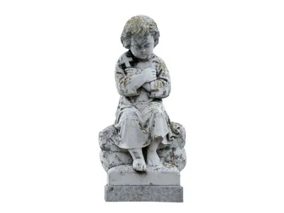 Child Funeral Sculpture Monument  Low-poly 3D model