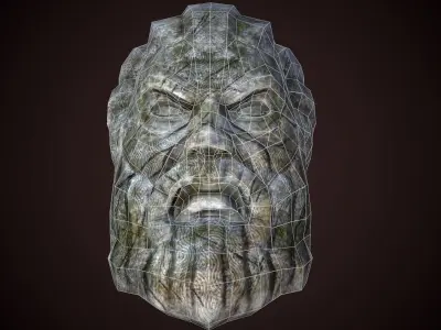 Greek head Low-poly 3D model