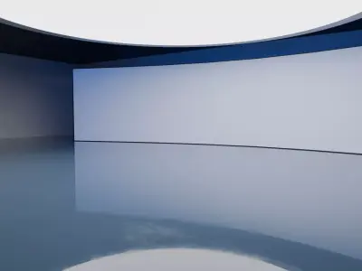 Scene Studio With Big Screen and Light 3D model