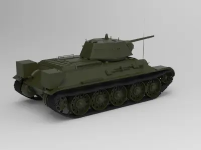 tank T-34 3D model purchase