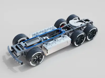 DOSCH 3D - Futuristic Truck Details - Electric 3D model
