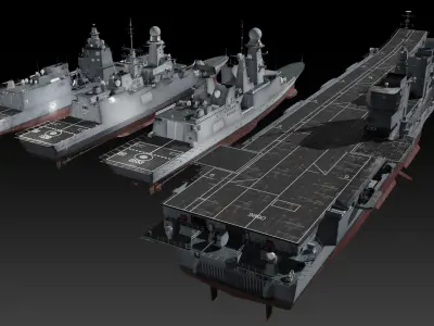 Modern Italian Navy Warships 3D Model Pack