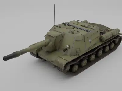 ISU-152 Heavy Assault Tank Low-poly 3D model