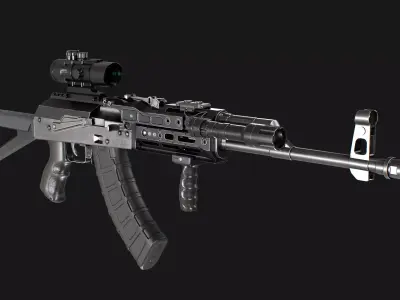 AK 47 model Low-poly 3D model
