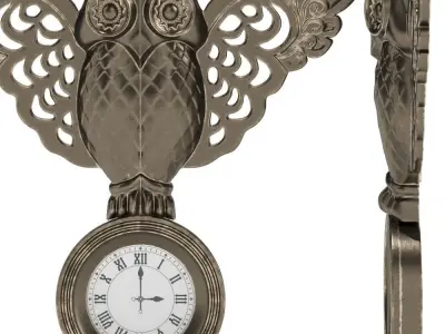 Decorative clock Owl Free 3D model